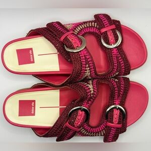 Dolce Vita Ralli knit slide sandals pink and burgundy Size 10